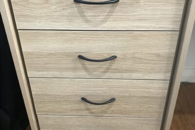 Drawers - Natural Oak with Black Handles