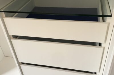 Handleless Drawers with Glass Top and Simple Jewellery Drawer