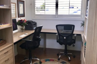 Home Office in Laminex Natural Oak