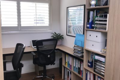 Home Office in Laminex Natural Oak