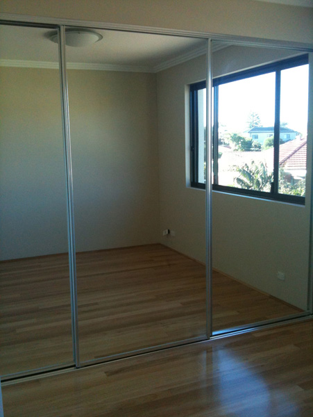 Mirror Doors with Polished Silver frame