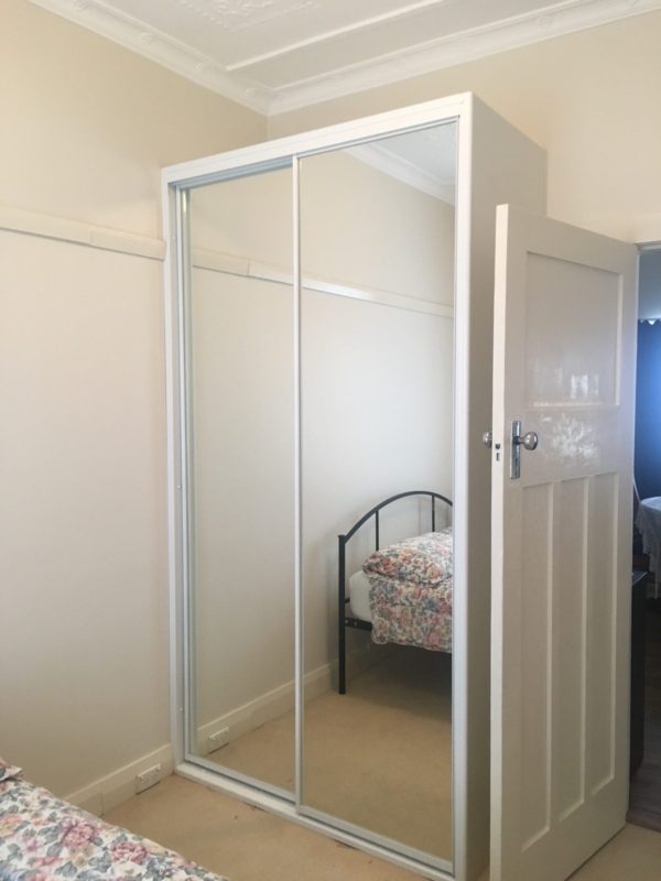Mirror Doors with White Frame and Unit Top
