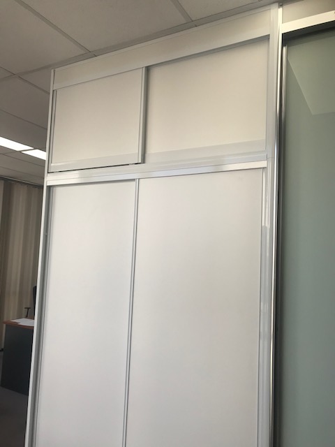 Polar White Laminate (9mm) Sliding Doors-on-Doors with Slimline Track