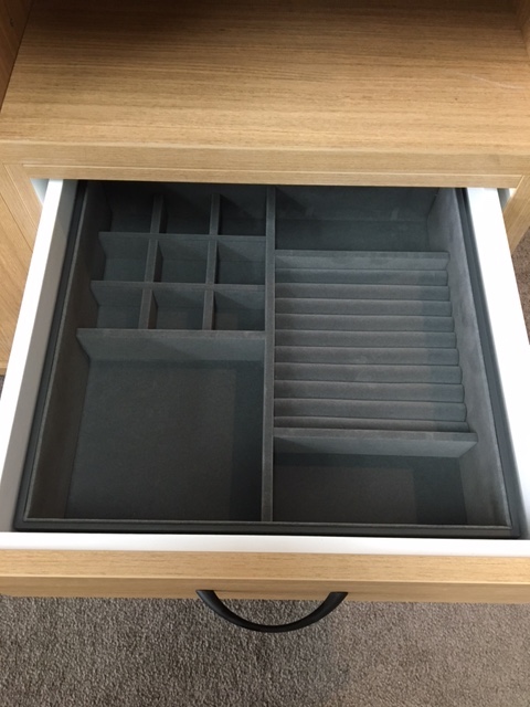 Why not add a compartment jewellery drawer to showcase and protect your accessories_