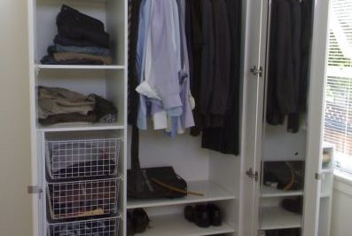 Wardrobe Internals: Baskets in place of drawers